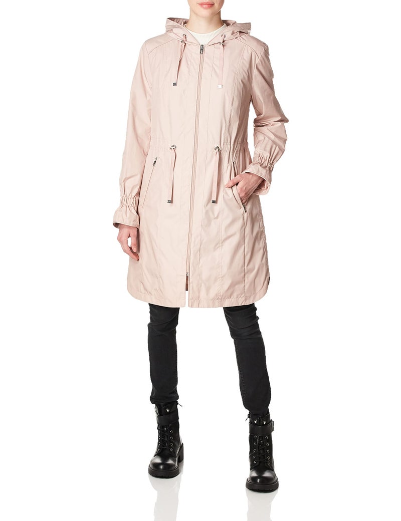 Cole Haan Women's Hooded anorack rain Coat, Canyon Rose, Medium - Image 1